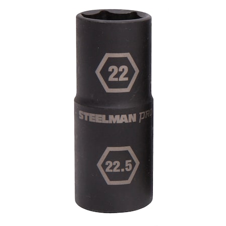 Steelman Pro 1/2" Drive 6-Point Thin Wall 22mm x 22.5mm Impact Flip Socket 60231